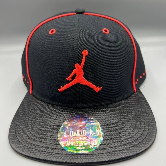 red and black jordan hats